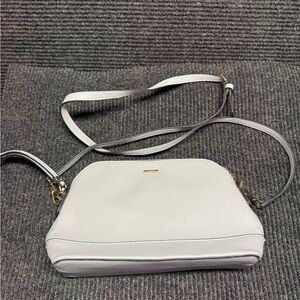 Lovcat Light Gray Saffiano Crossbody Bag Gold Hardware